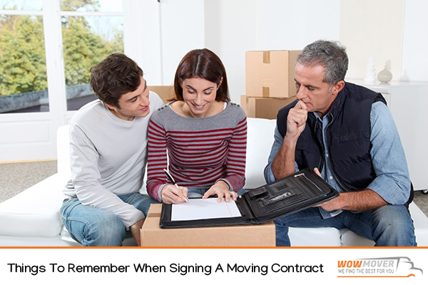 Things To Remember When Signing A Moving Contract