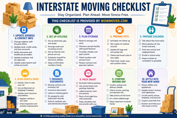 Interstate Moving Checklist (FREE Printable)